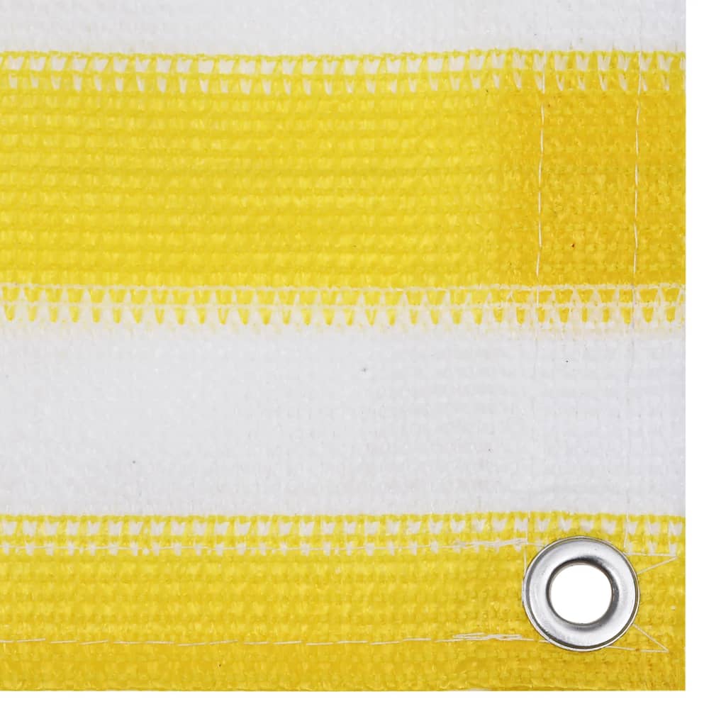 vidaXL sárga-fehér HDPE erkélytakaró 120 x 400 cm