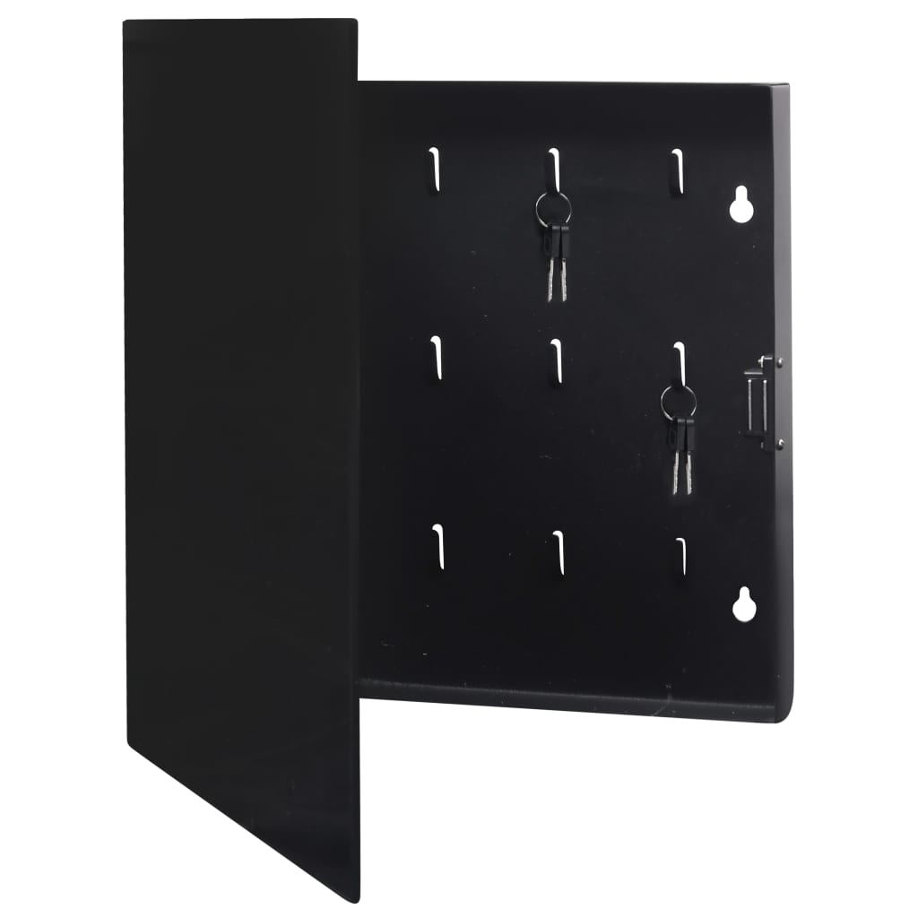 vidaXL fekete kulcsszekrény mágneses lappal 35 x 35 x 5,5 cm