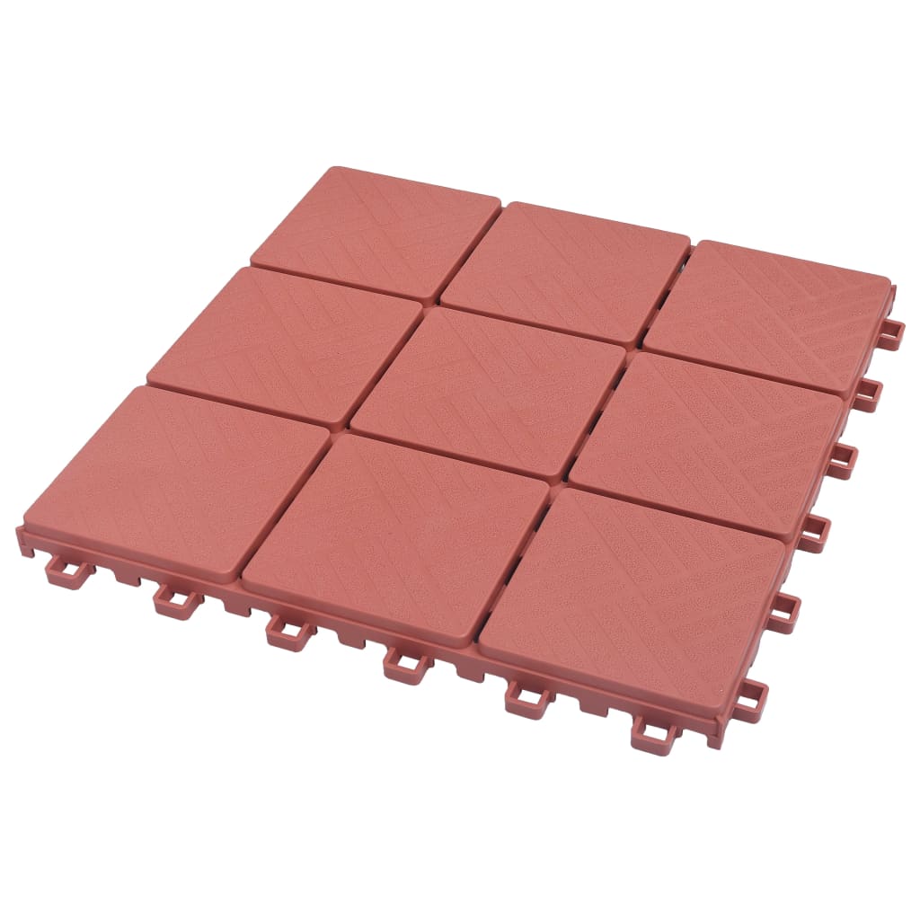 vidaXL 10 db piros műanyag padlólap 30,5 x 30,5 cm