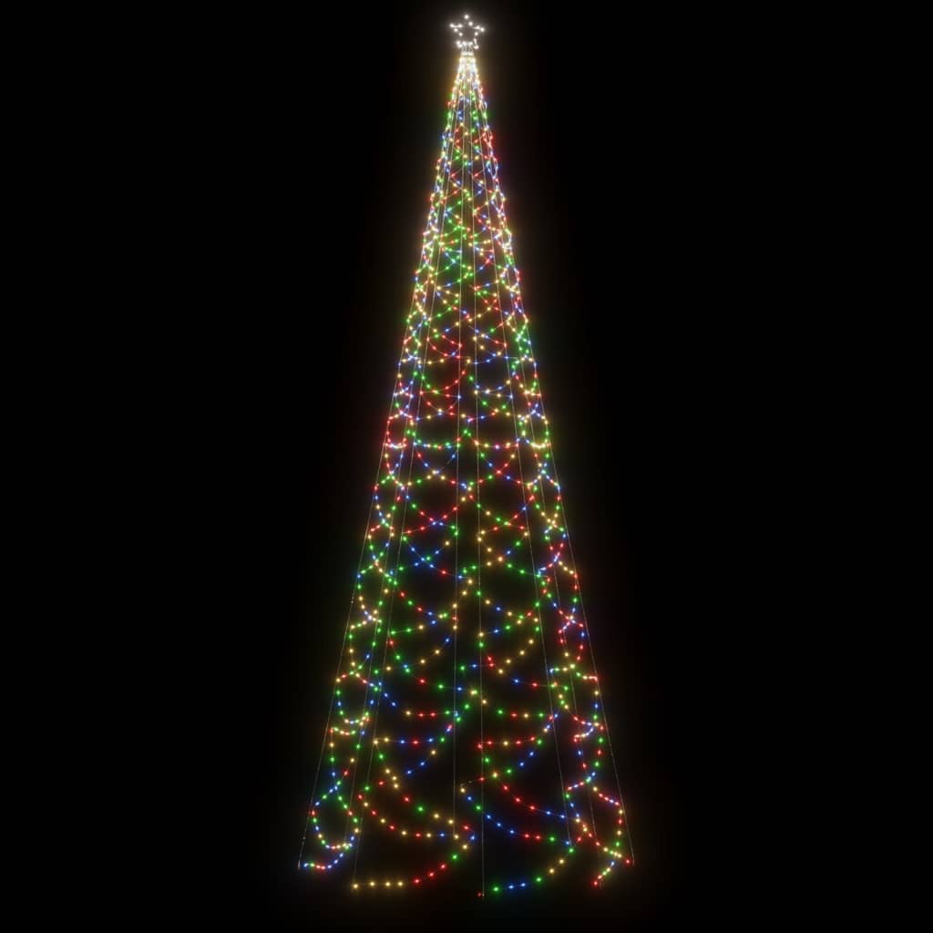vidaXL színes 1400 LED-es karácsonyfa fémoszloppal 5 m