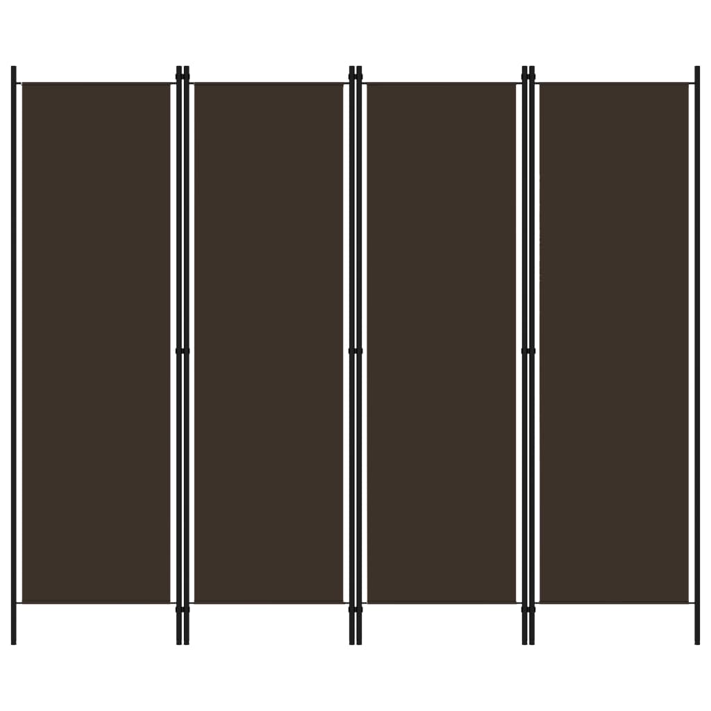 vidaXL barna 4 paneles paraván 200 x 180 cm