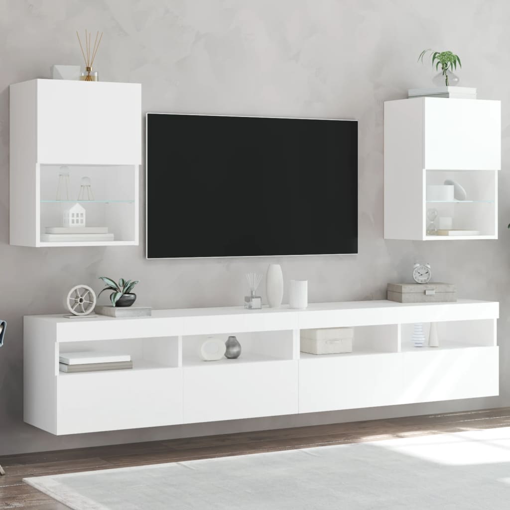 vidaXL 2 db fehér TV-szekrény LED-világítással 40,5 x 30 x 60cm