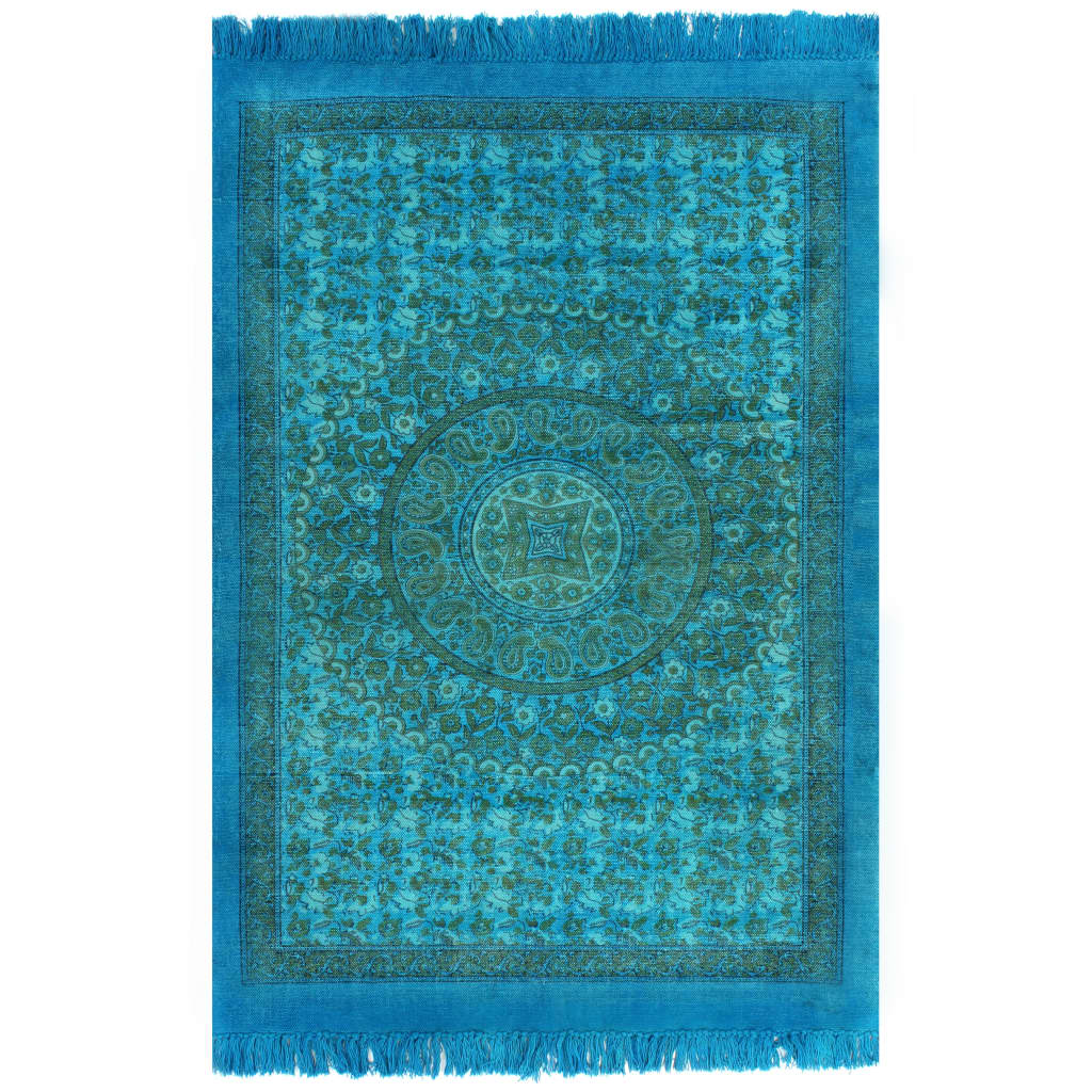 vidaXL türkiz mintás kilim pamutszőnyeg 120 x 180 cm