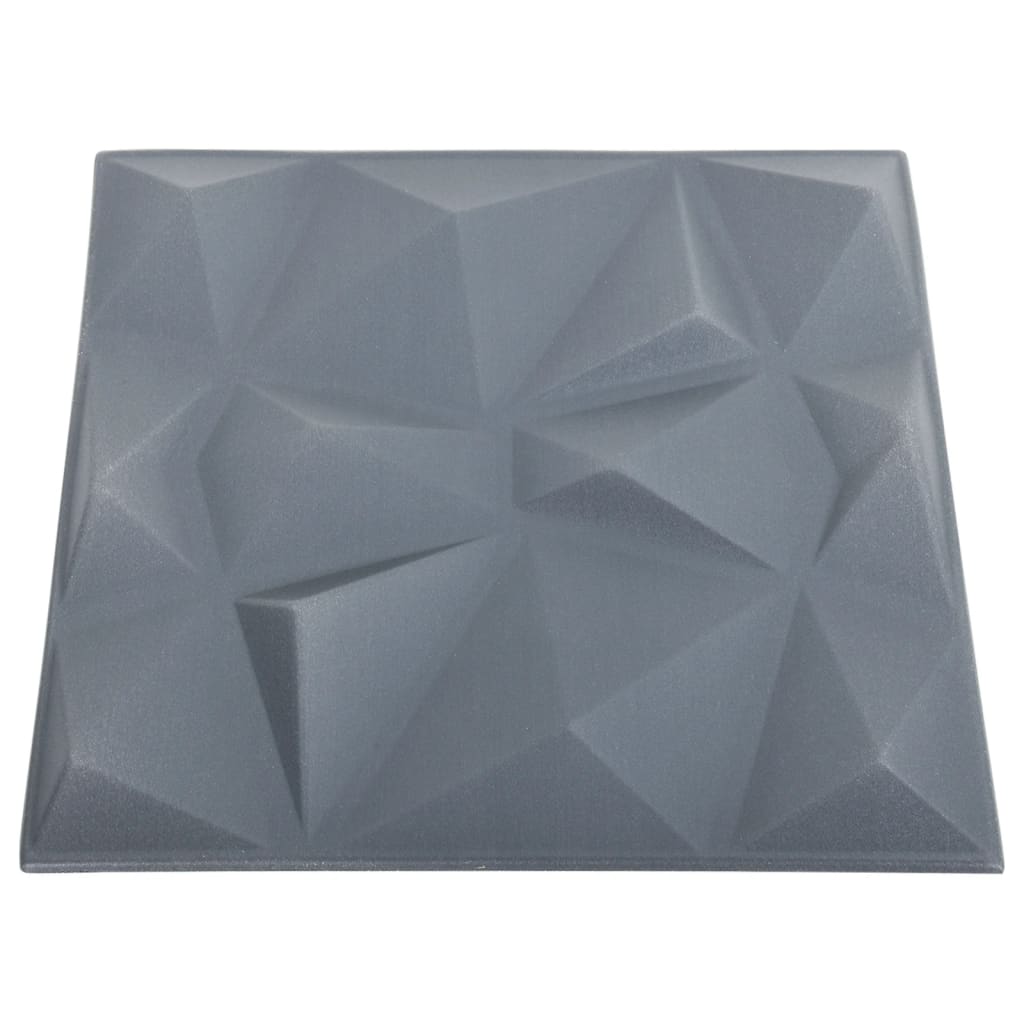 vidaXL 24 darab gyémánt szürke 3D fali panel 50 x 50 cm 6 m²