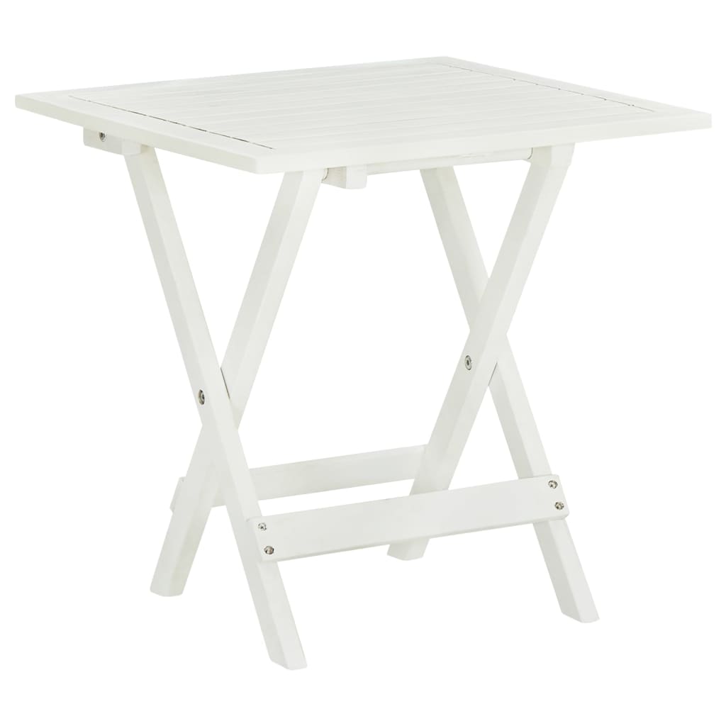 vidaXL fehér tömör akácfa bisztróasztal 46 x 46 x 47 cm