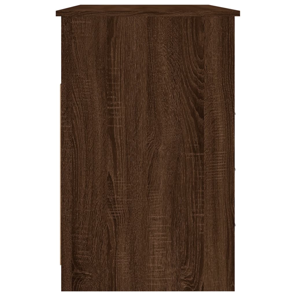 vidaXL barna tölgy színű szerelt fa íróasztal fiókokkal 102x50x76 cm