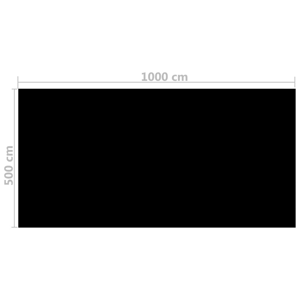 Téglalap alakú Fekete PE Medence-takaró 10x5 m