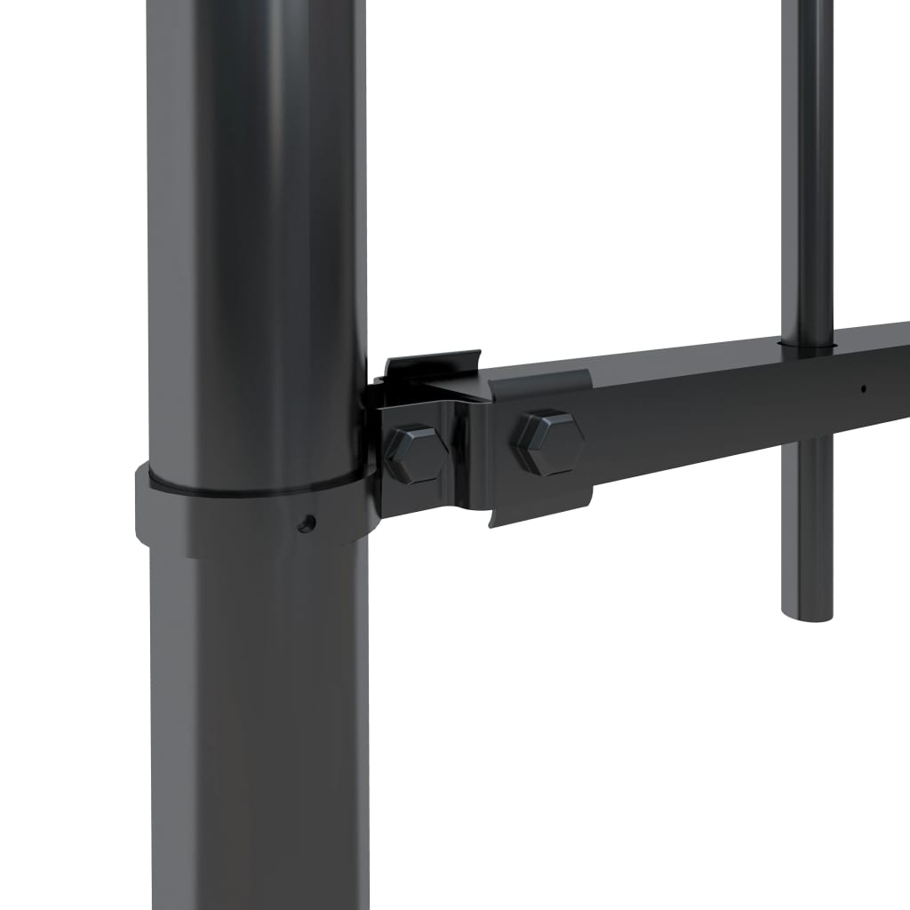 vidaXL fekete hajlított tetejű acélkerítés 11,9 x 1,2 m