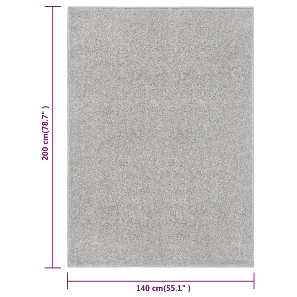 vidaXL világosszürke rövid szálú szőnyeg 140 x 200 cm