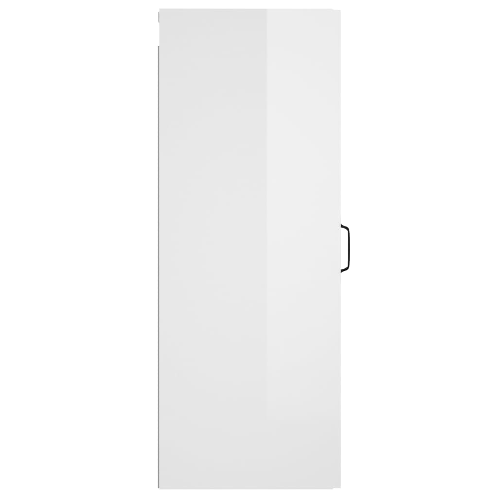 vidaXL magasfényű fehér szerelt fa faliszekrény 34,5 x 34 x 90 cm