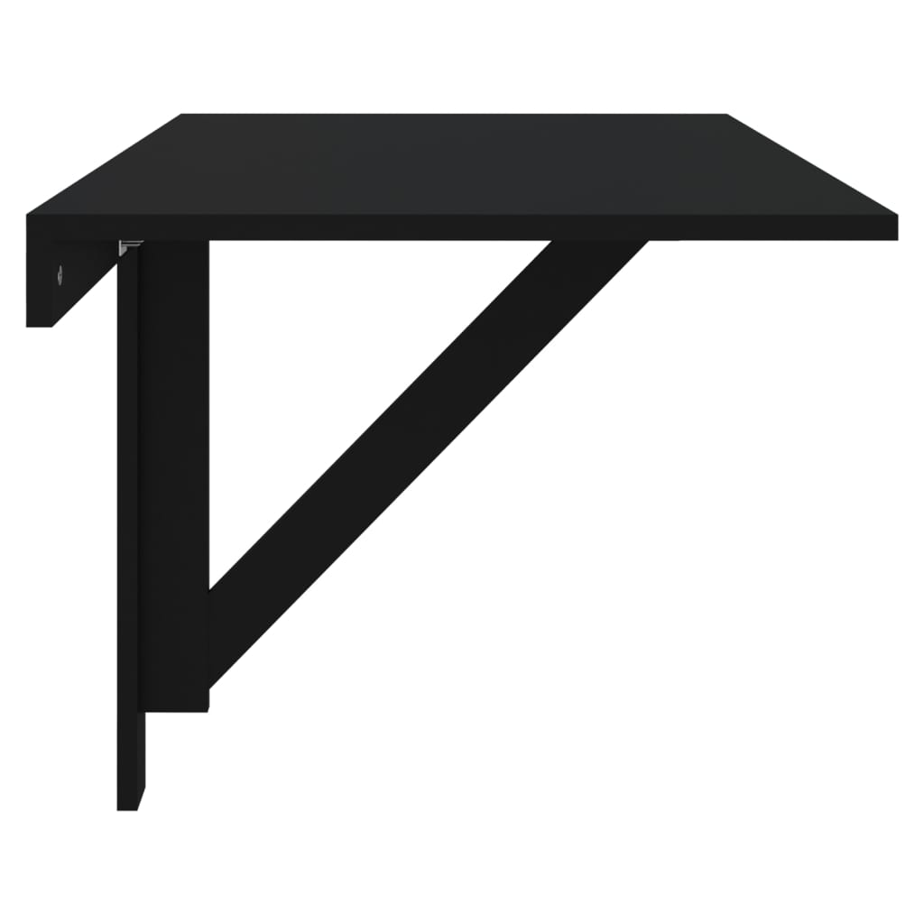 vidaXL fekete szerelt fa összecsukható fali asztal 100x60x56 cm