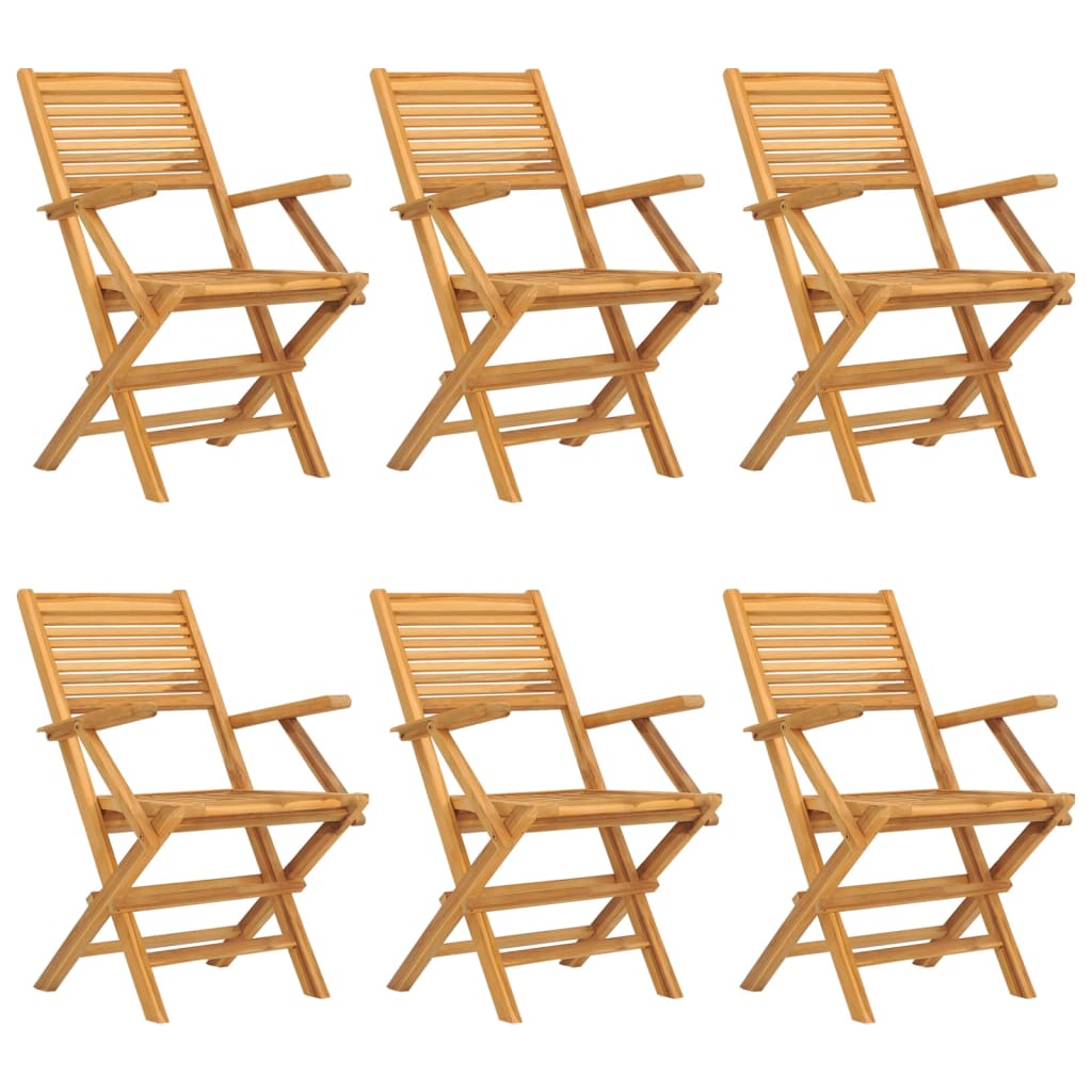 vidaXL 6 db tömör tíkfa összecsukható kerti szék 55 x 62 x 90 cm