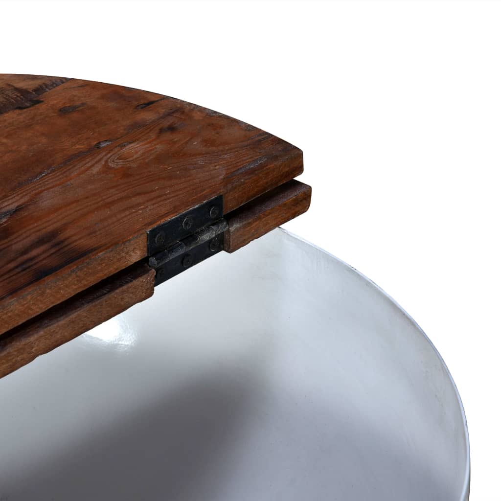 vidaXL fehér tál alakú újrahasznosított fa dohányzóasztal