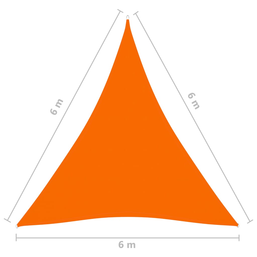 vidaXL narancssárga háromszög alakú oxford-szövet napvitorla 6x6x6 m