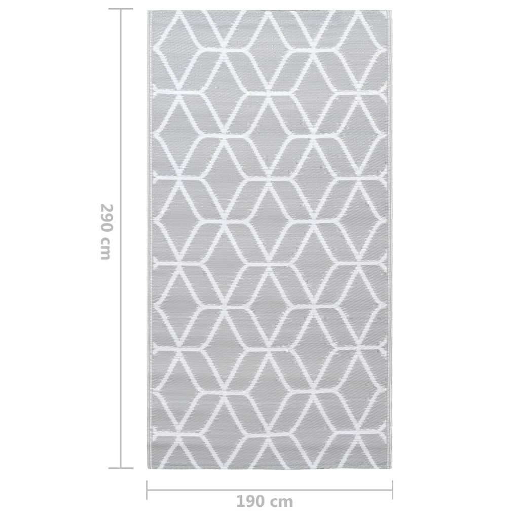 vidaXL szürke PP kültéri szőnyeg 190 x 290 cm
