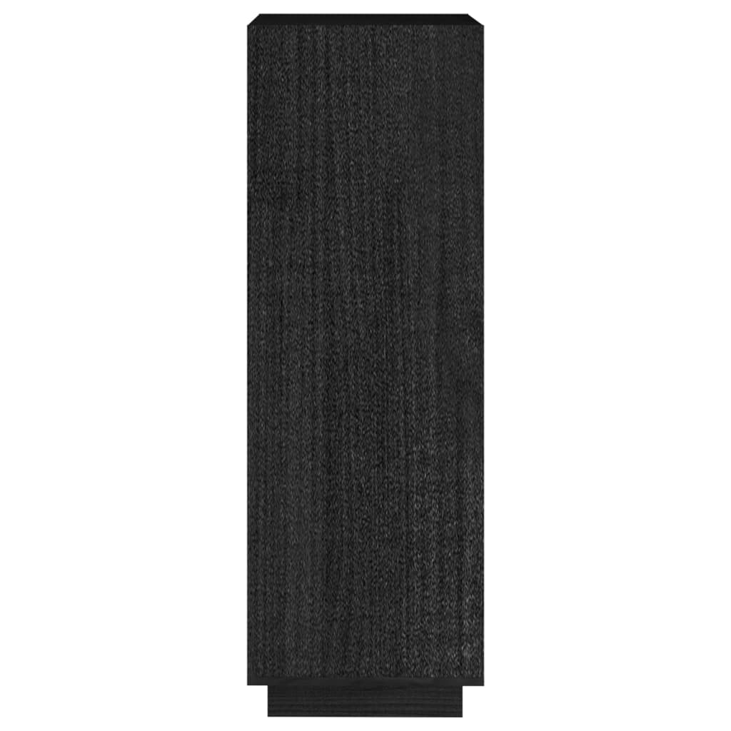 vidaXL fekete tömör fenyőfa könyvszekrény/térelválasztó 40x35x103 cm