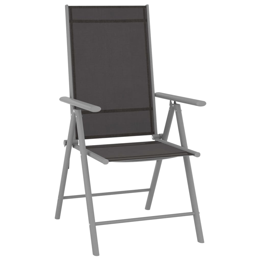 vidaXL 4 db fekete összecsukható textilén kerti szék