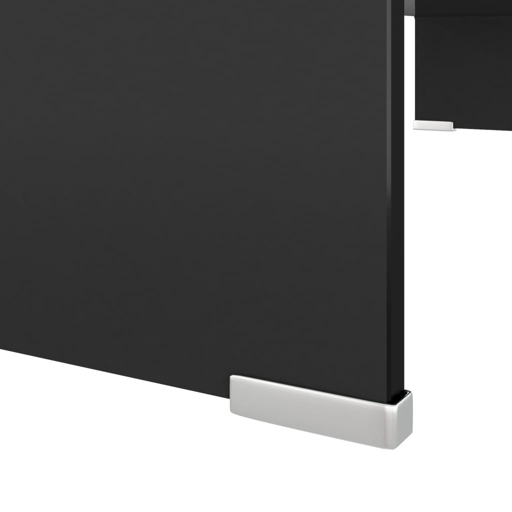 vidaXL Fekete üveg TV/monitor állvány 80x30x13 cm