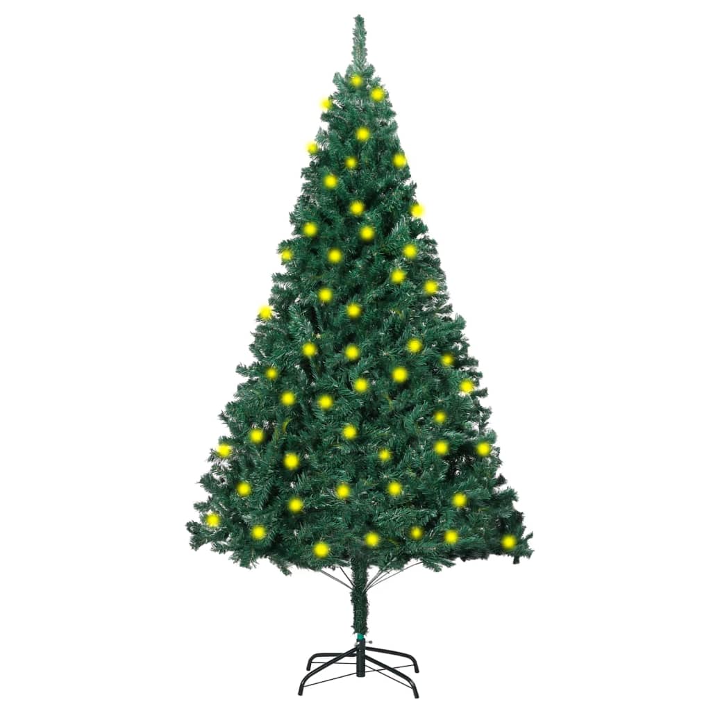 vidaXL zöld megvilágított műkarácsonyfa vastag ágakkal 180 cm