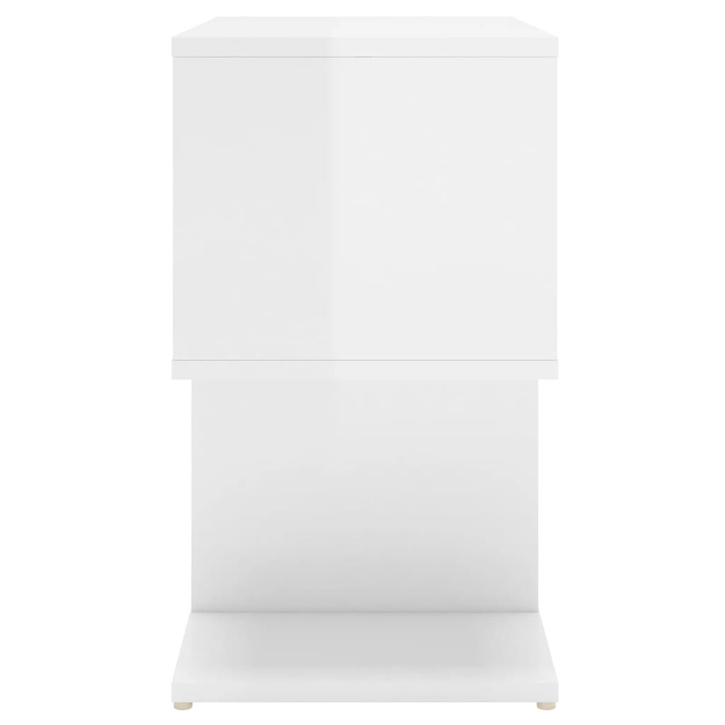 vidaXL 2 db magasfényű fehér forgácslap éjjeliszekrény 50 x 30 x 51,5 cm