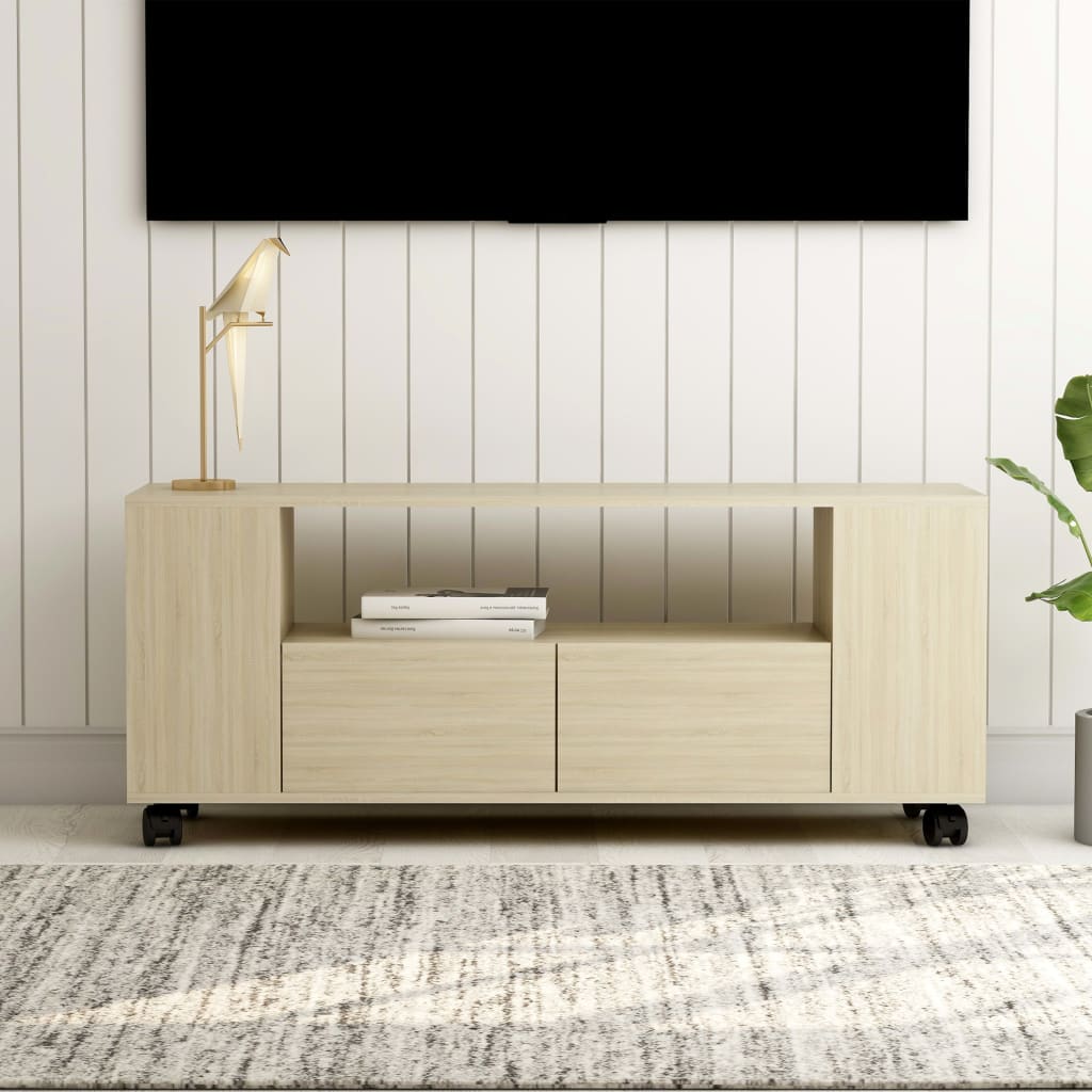 vidaXL sonoma tölgyszínű szerelt fa TV-szekrény 120x35x48 cm