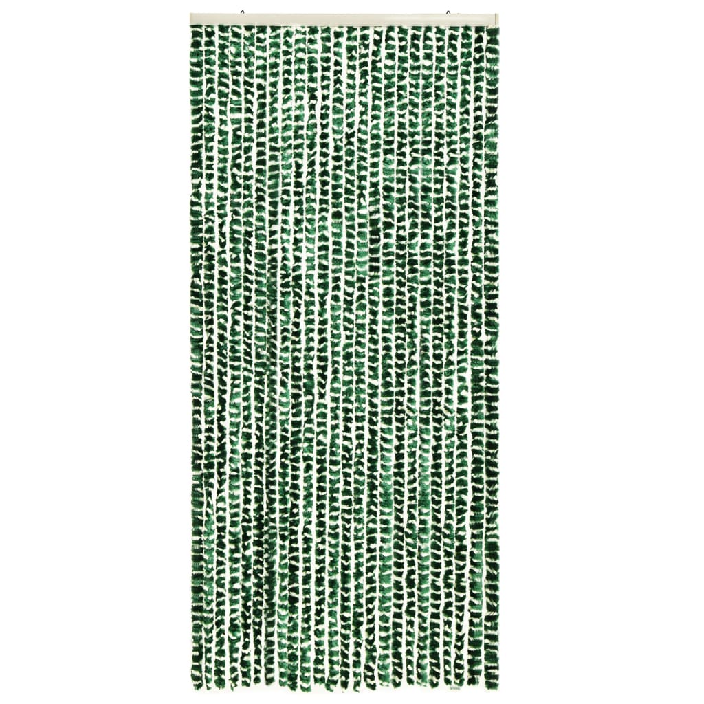 vidaXL zöld és fehér zsenília rovarfüggöny 90 x 220 cm