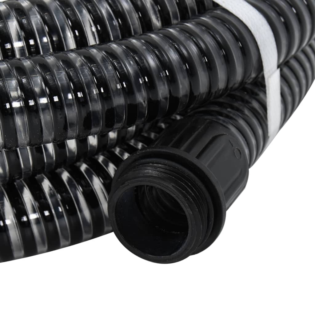 vidaXL fekete PVC szívótömlő sárgaréz csatlakozókkal 1,1" 15 m