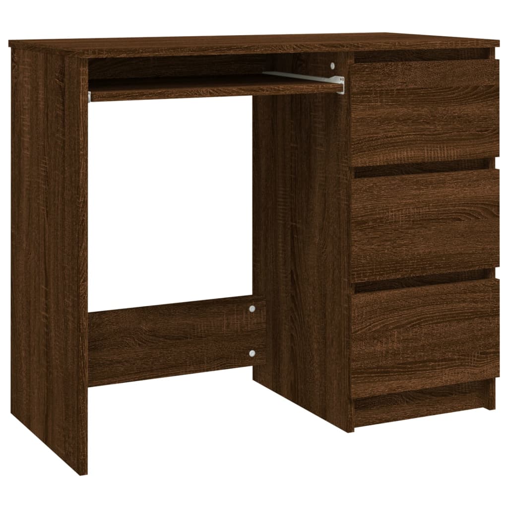 vidaXL barna tölgy színű szerelt fa íróasztal 90 x 45 x 76 cm