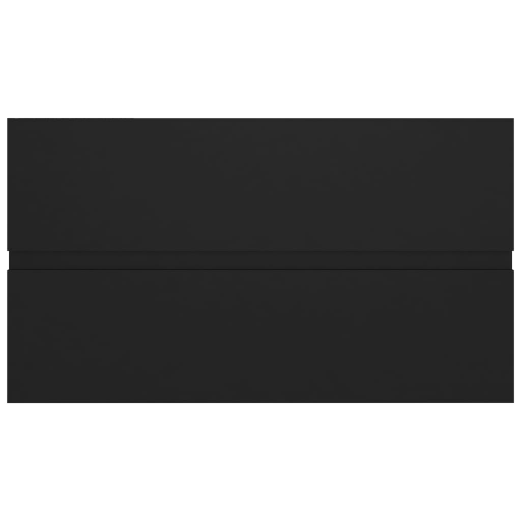 vidaXL fekete forgácslap mosdószekrény 80 x 38,5 x 45 cm