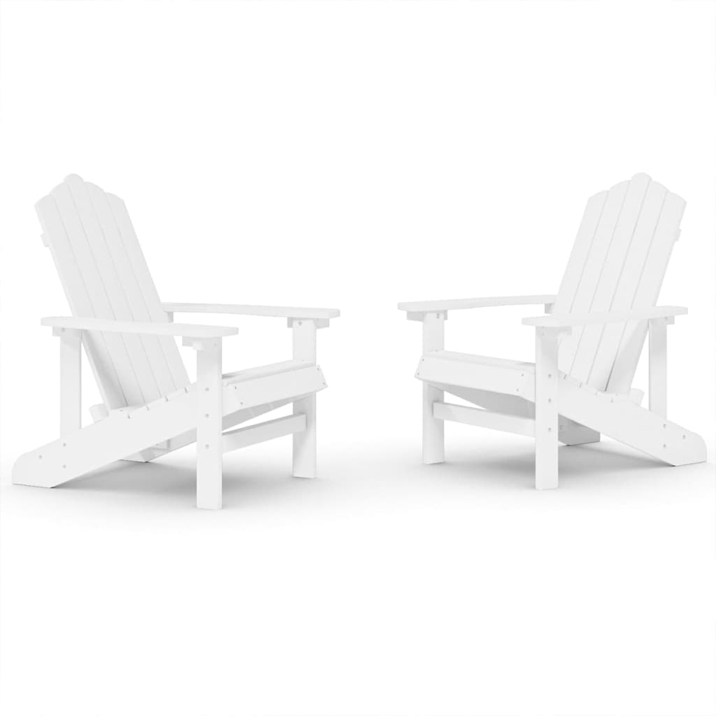 vidaXL 2 db fehér HDPE kerti adirondack szék