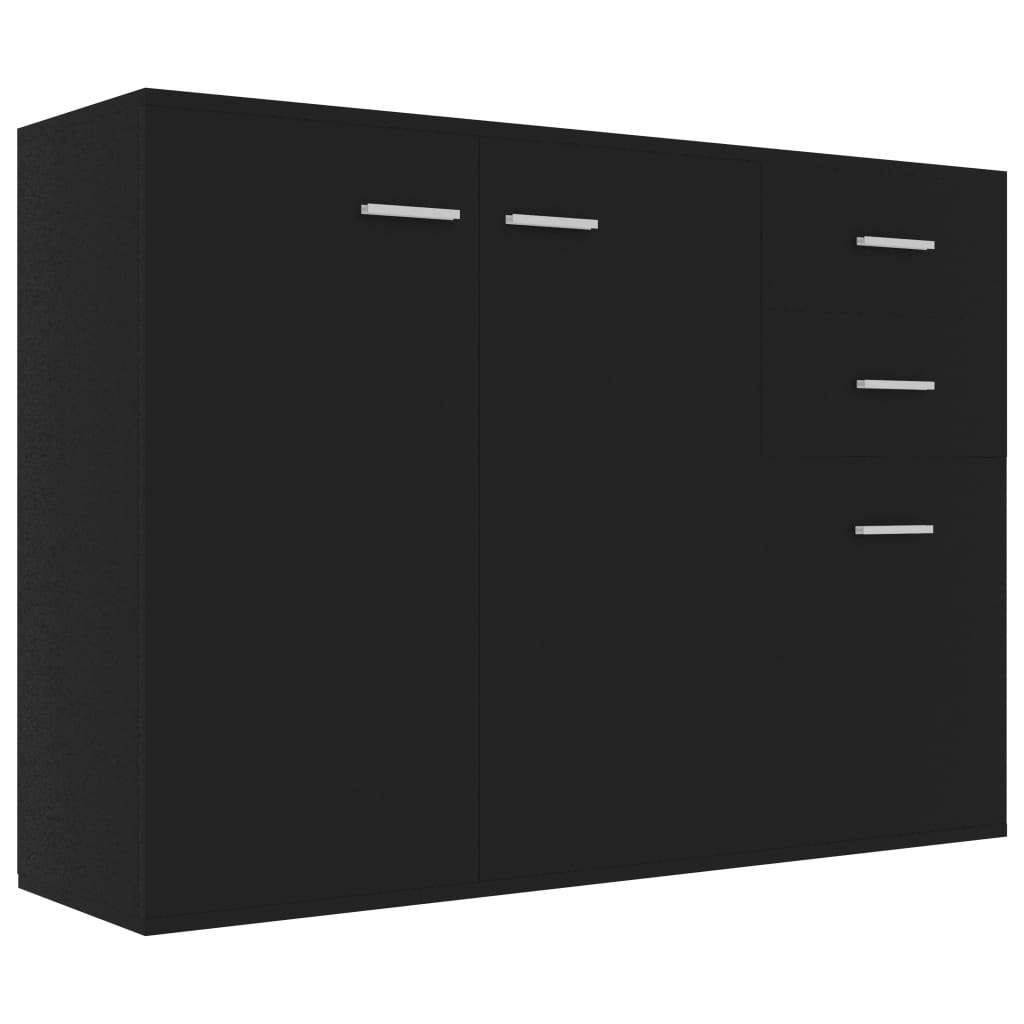 vidaXL fekete forgácslap tálalószekrény 105 x 30 x 75 cm