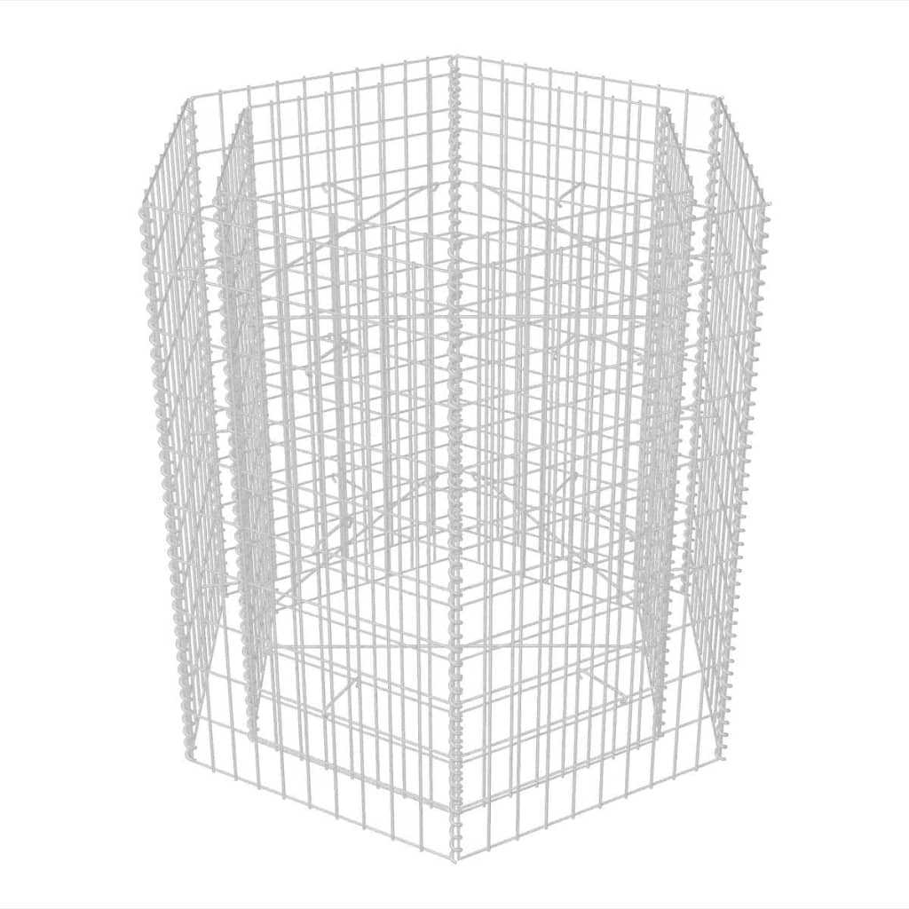vidaXL hatszögletű gabion magaságyás 100 x 90 x 100 cm