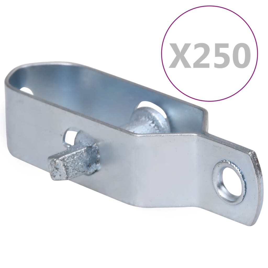 vidaXL 250 darab ezüstszínű acél huzalfeszítő kerítéshez 100 mm