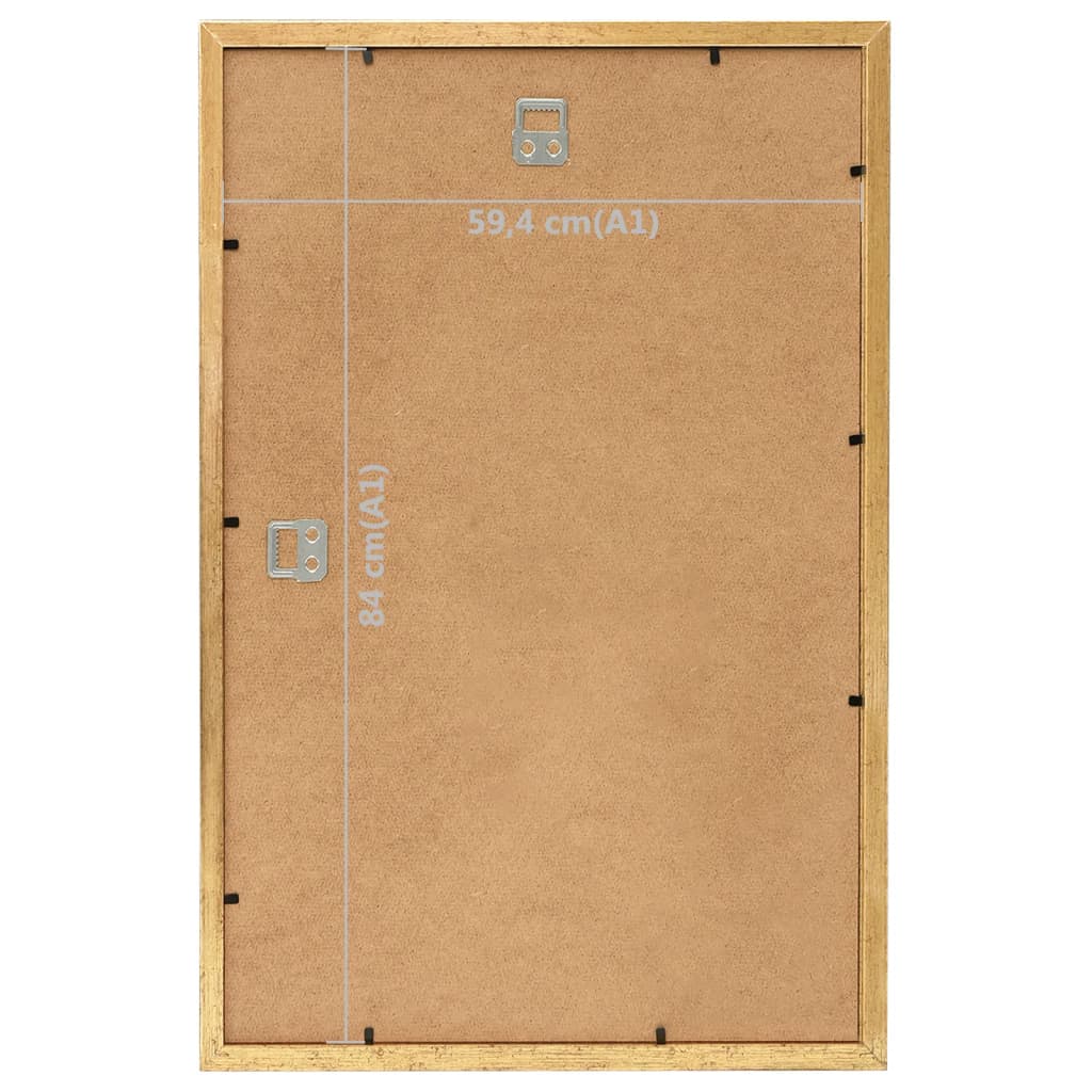 vidaXL 3 db aranyszínű MDF fali/asztali fényképkeret 59,4 x 84 cm