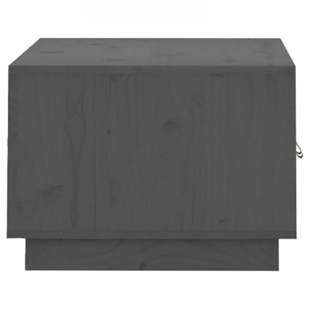 vidaXL szürke tömör fenyőfa dohányzóasztal 80 x 50 x 35 cm