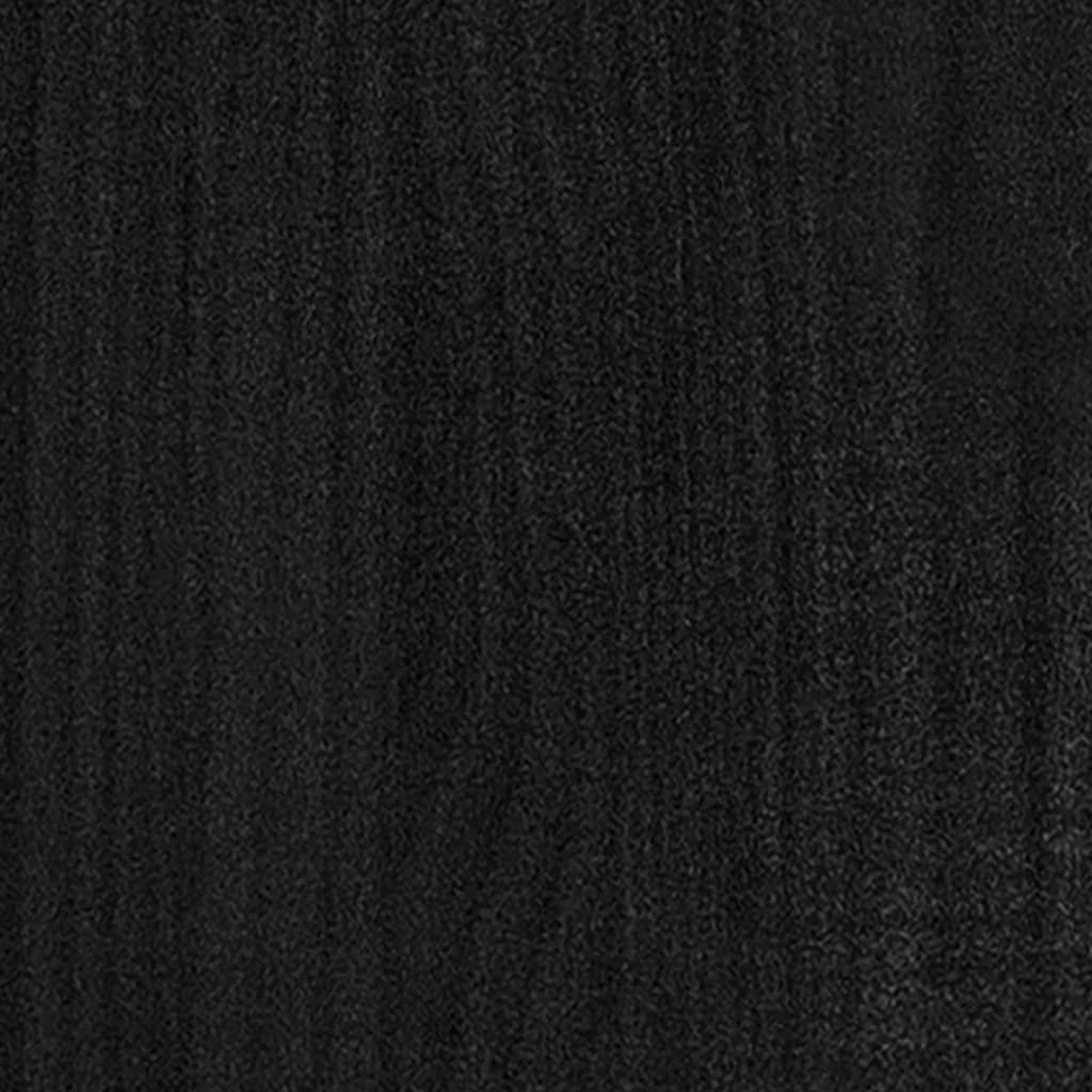 vidaXL fekete tömör fenyőfa ágykeret 135 x 190 cm (UK double)