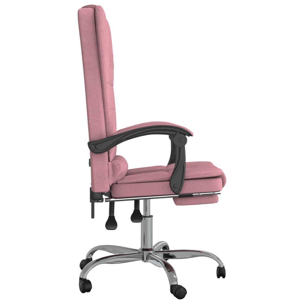 vidaXL rózsaszín bársony dönthető irodai masszázsszék