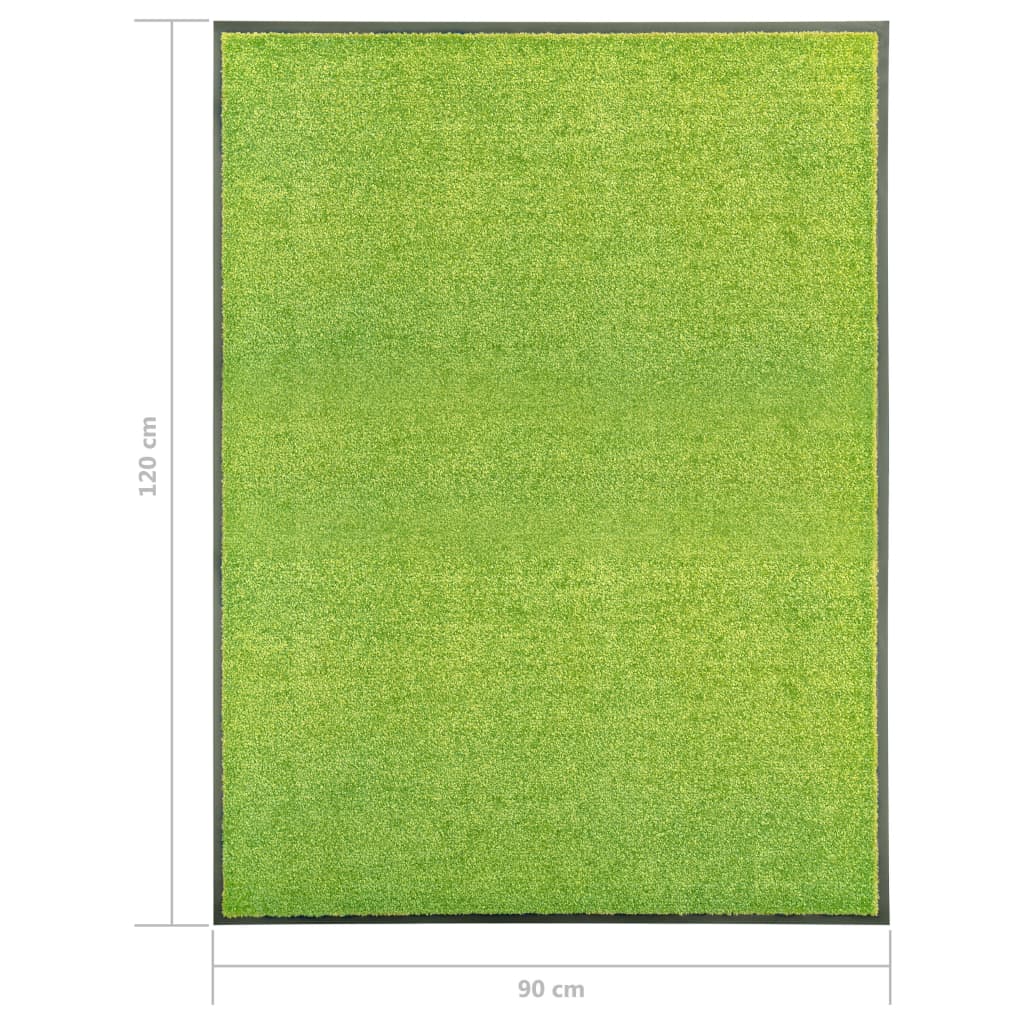 vidaXL zöld kimosható lábtörlő 90 x 120 cm