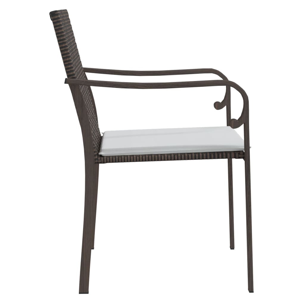 vidaXL 6 db barna polyrattan kerti szék párnával 56x59x84 cm