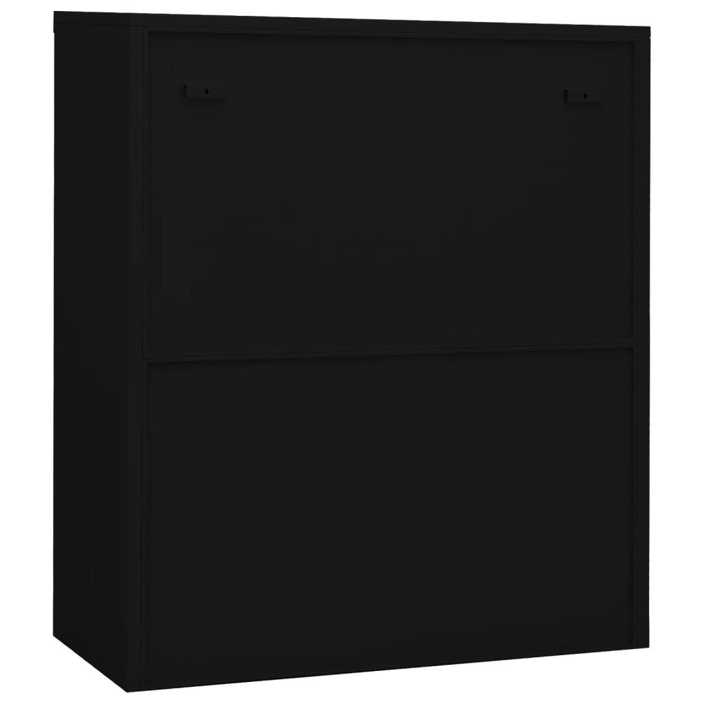 vidaXL fekete acél irodai szekrény 90 x 40 x 105 cm
