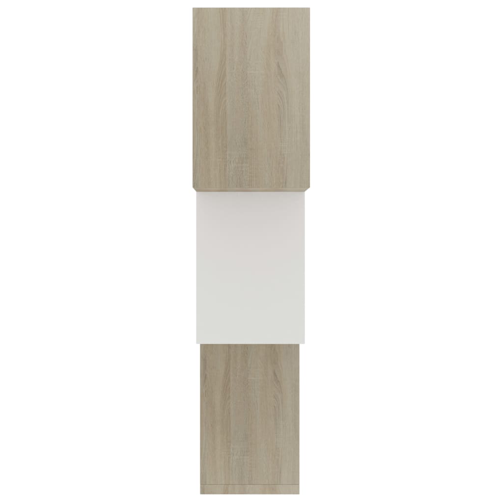 vidaXL fehér-sonoma kocka alakú forgácslap fali polcok 68x15x68 cm