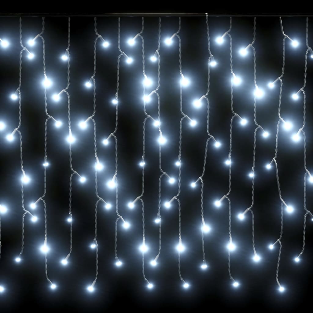 vidaXL 8 funkciós hideg fehér LED-es jégcsapfényfüggöny 10 m 400 LED