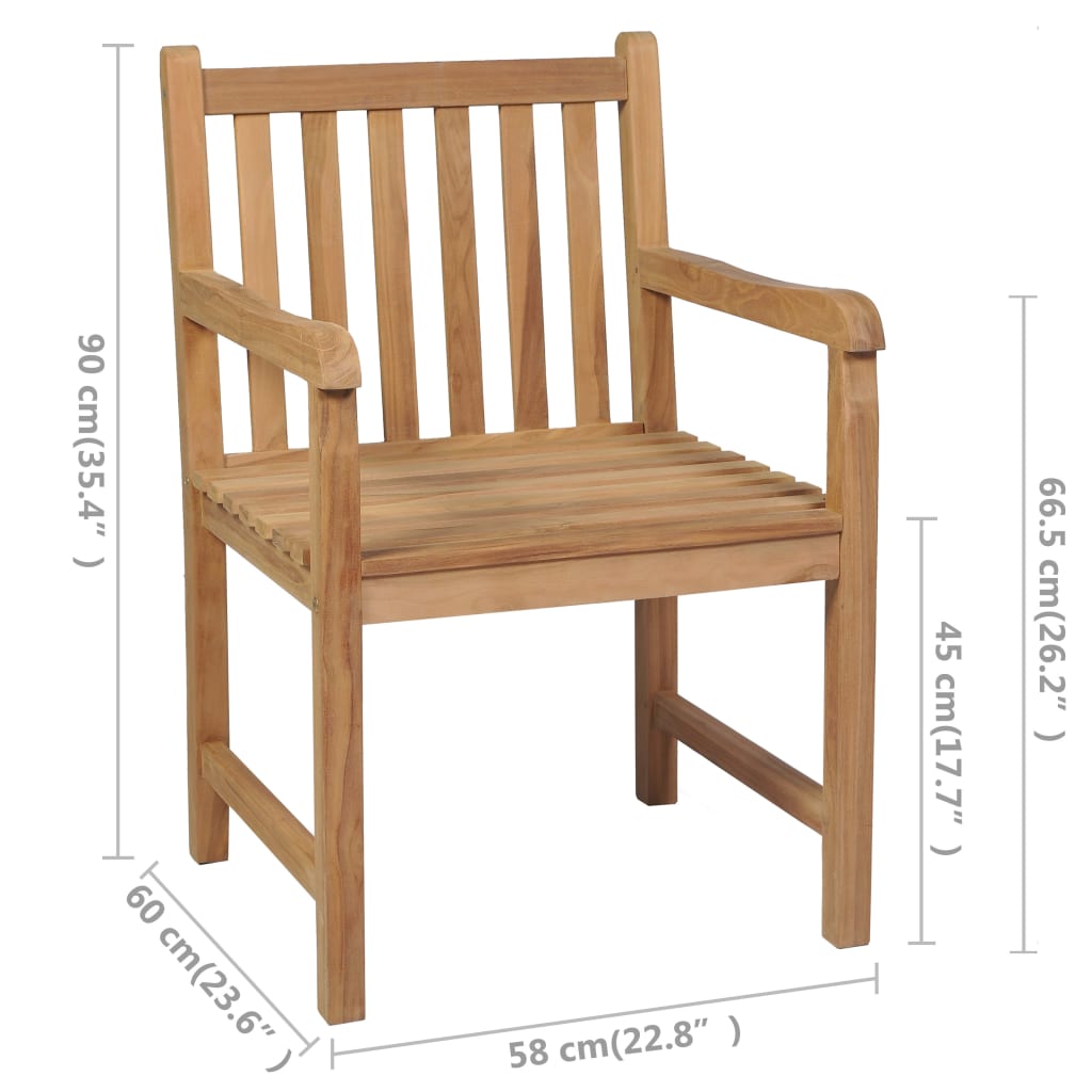 vidaXL 4 db tömör tíkfa kerti szék tópszínű párnával