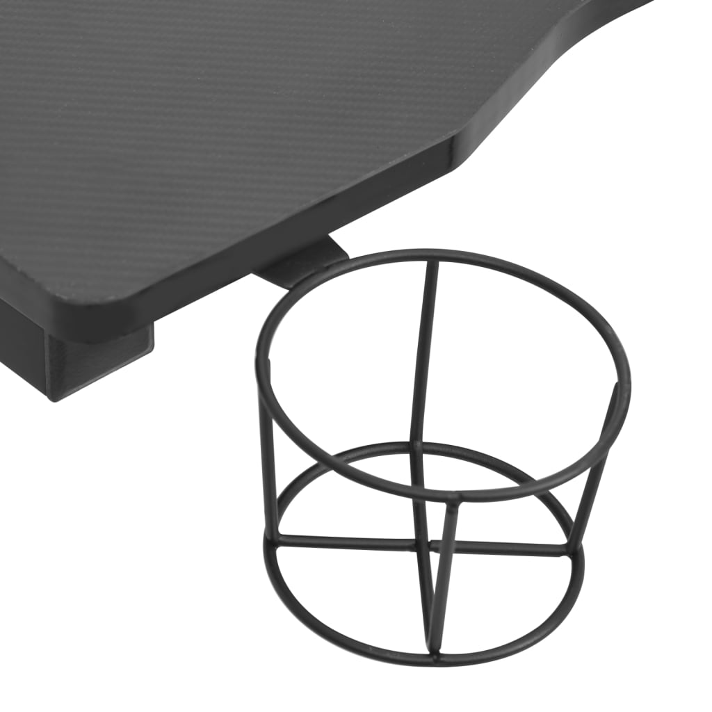 vidaXL fekete Y-lábú LED-es gamer asztal 110 x 60 x 75 cm