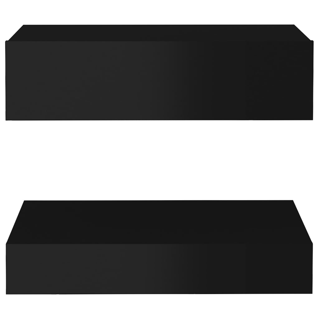vidaXL magasfényű fekete TV-szekrény LED-lámpákkal 60 x 35 cm