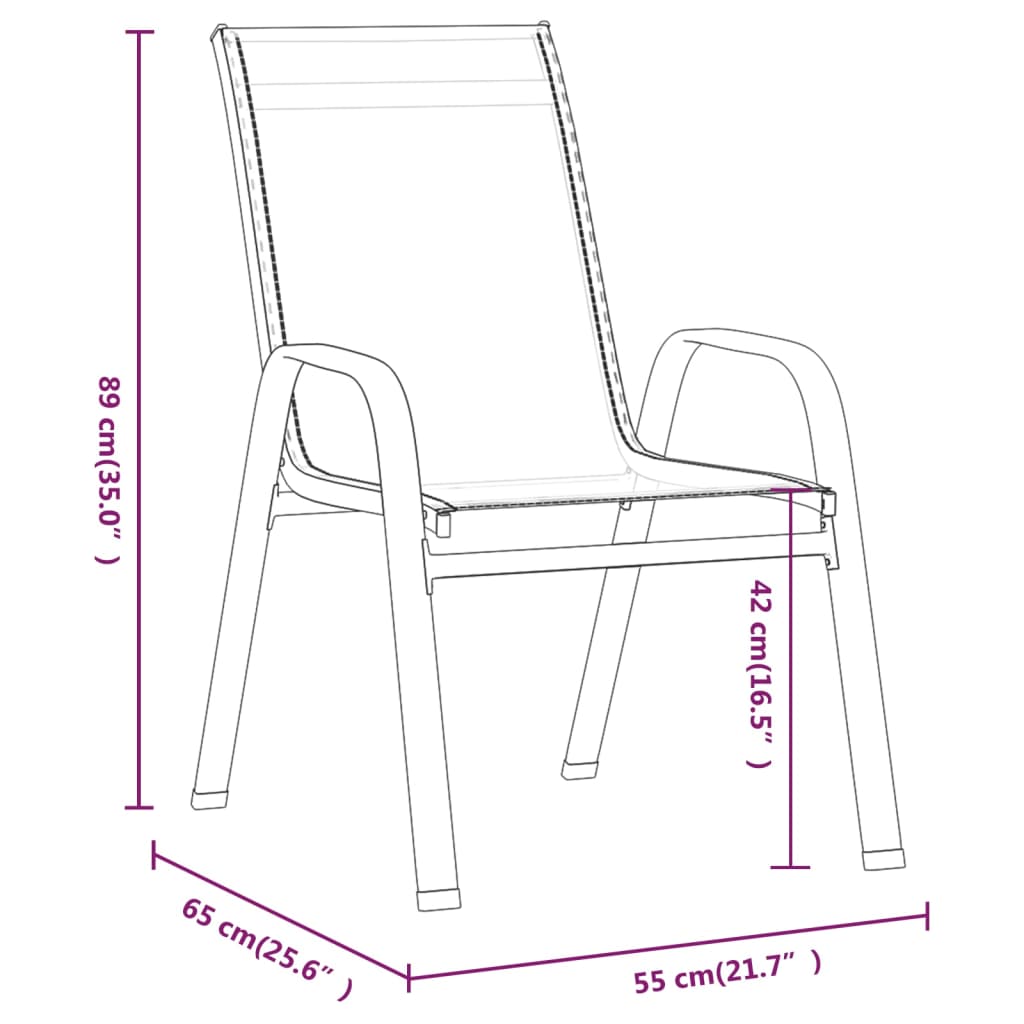 vidaXL 6 db barna textilén rakásolható kerti szék