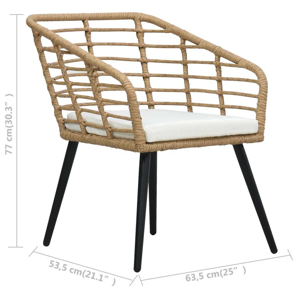 vidaXL 2 db tölgyszínű polyrattan kerti szék párnával