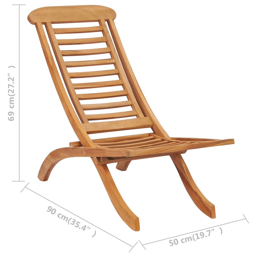 vidaXL összecsukható tömör tíkfa kerti szék 50 x 90 x 69 cm