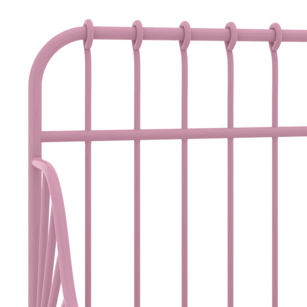 vidaXL kihúzható rózsaszín fém ágykeret 80 x 130/200 cm