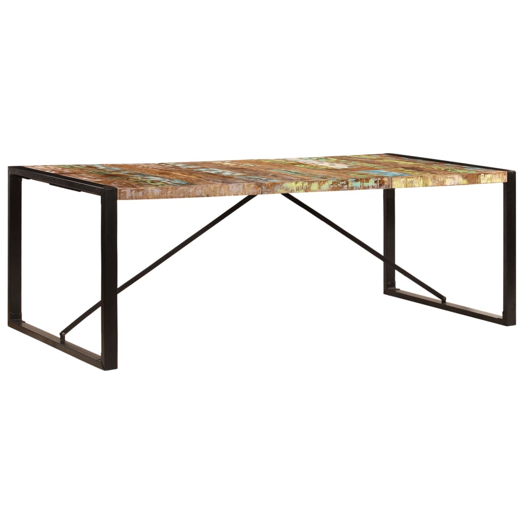 vidaXL tömör újrahasznosított fa étkezőasztal 220 x 100 x 75 cm